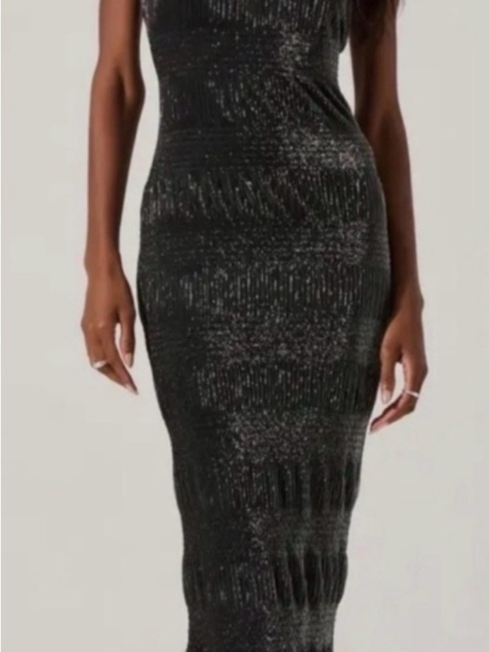 Astr Shimmering Black Maxi Dress